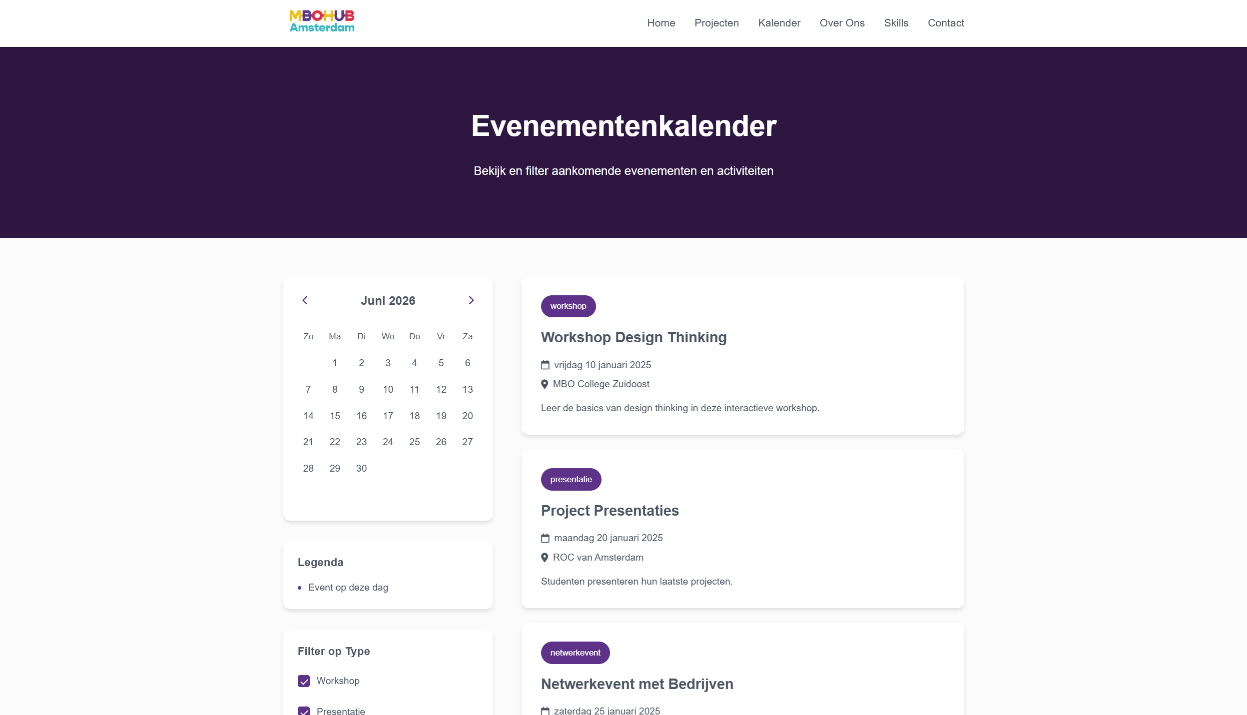 MBO-Hub Amsterdam Website